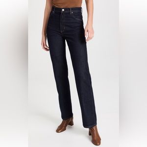 Reformation Women's Cowboy High Rise Straight Long Jeans Rinse